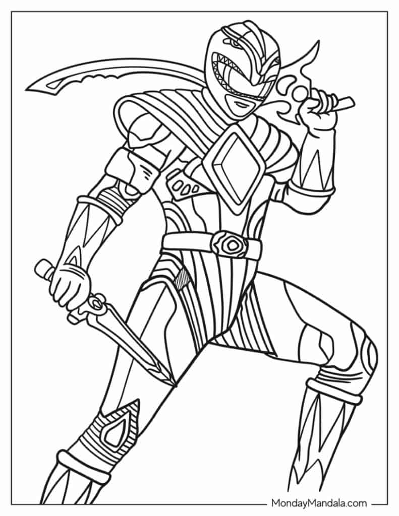 Power rangers coloring pages free pdf printables