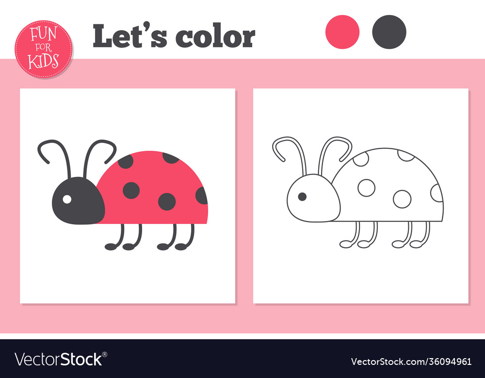 Coloring book for preschool kids with easy vector image