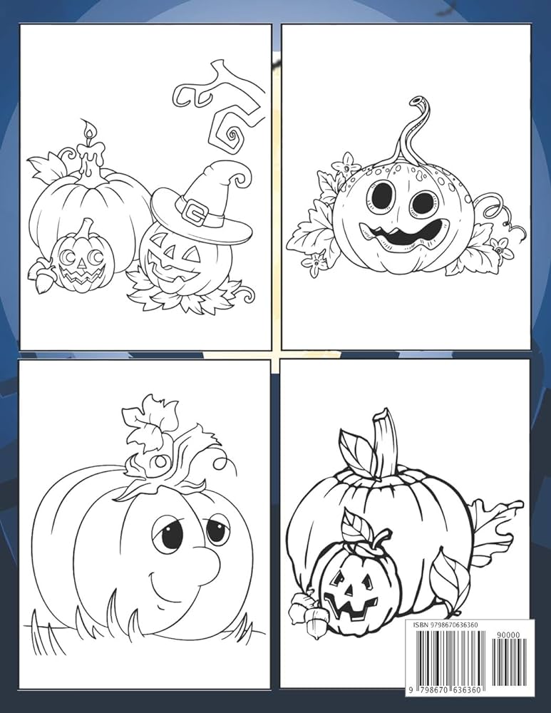 Halloween easy pumpkin coloring book for adult unique halloween pumpkin coloring pages for beginners volume book house the universal books