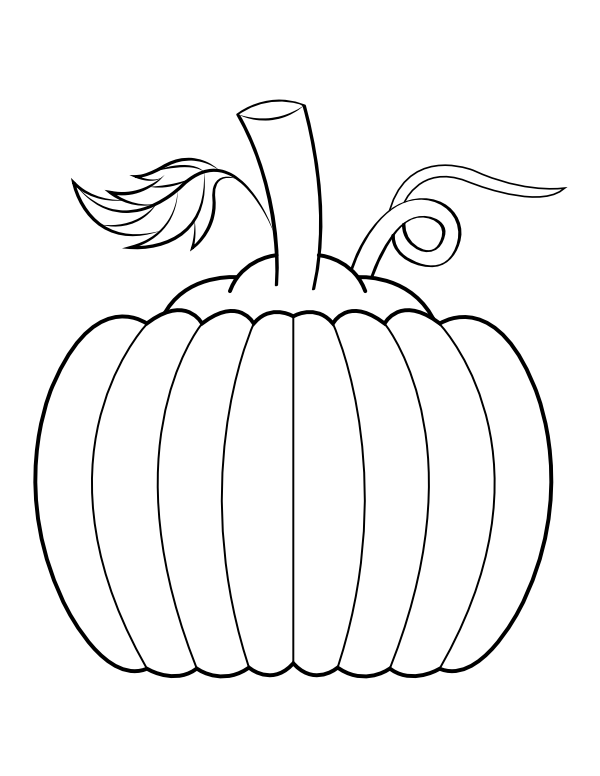 Printable easy pumpkin coloring page