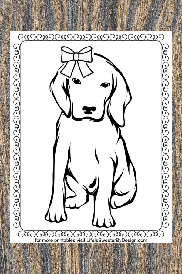 Puppy coloring pages free
