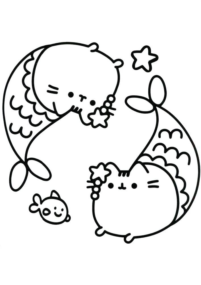 Free easy to print pusheen coloring pages pusheen coloring pages mermaid coloring pages cute coloring pages