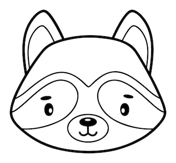 Premium vector coloring book or page for kids raccoon black and white outline illustration