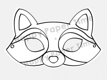 Raccoon mask animal coloring craft