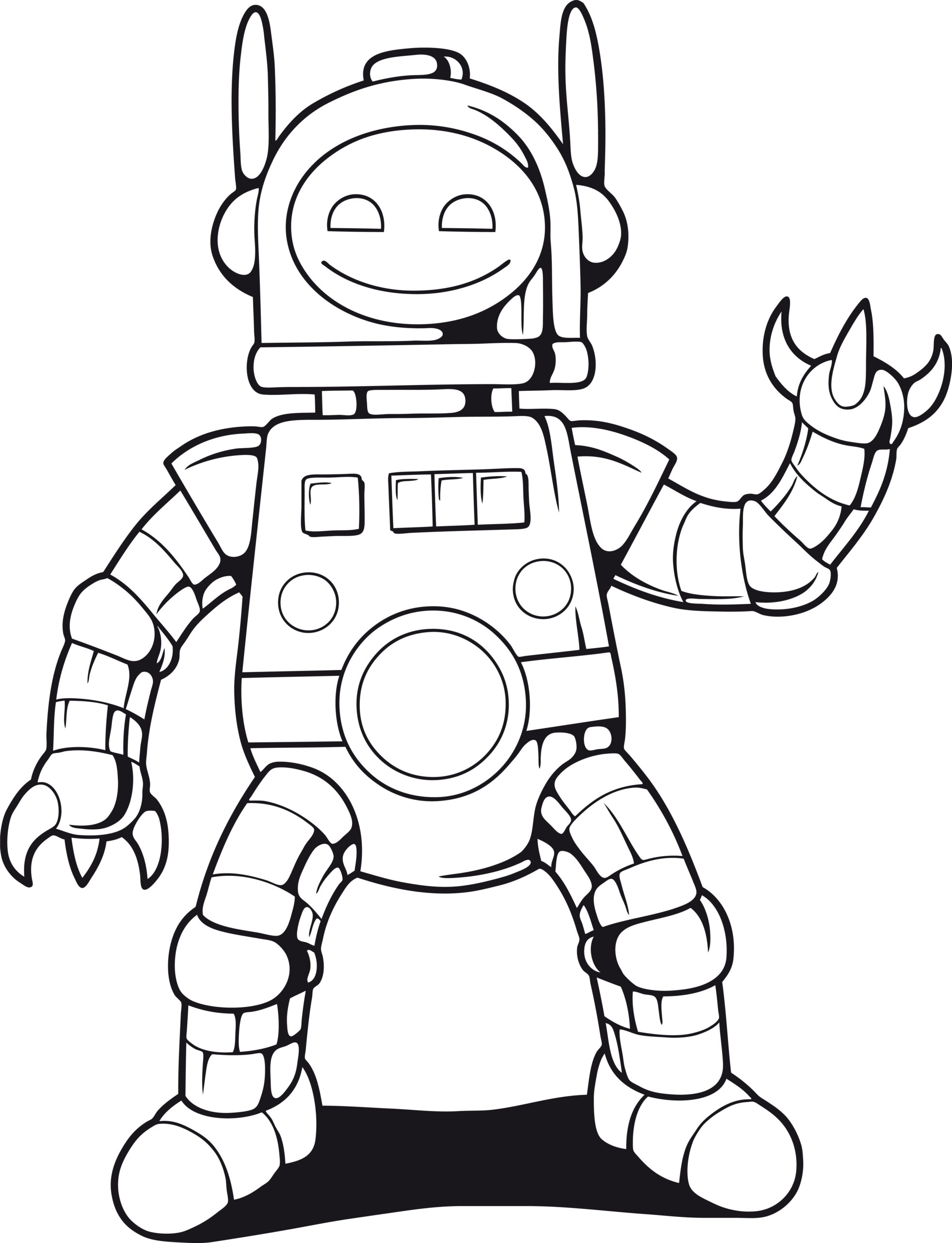 Printable robot coloring pages for kids put that robot in color