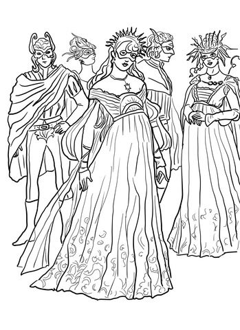 Romeo and juliet masquerade ball coloring page free printable coloring pages baile de mãscaras pãginas para colorear libro de colores