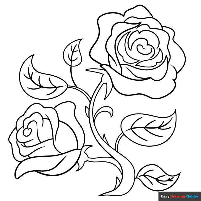 Free printable rose coloring pages for kids