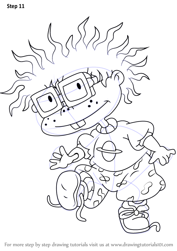 How to draw chuckie from rugrats rugrats step by step