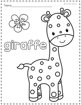 Animal safari coloring pages by the kinder kids tpt