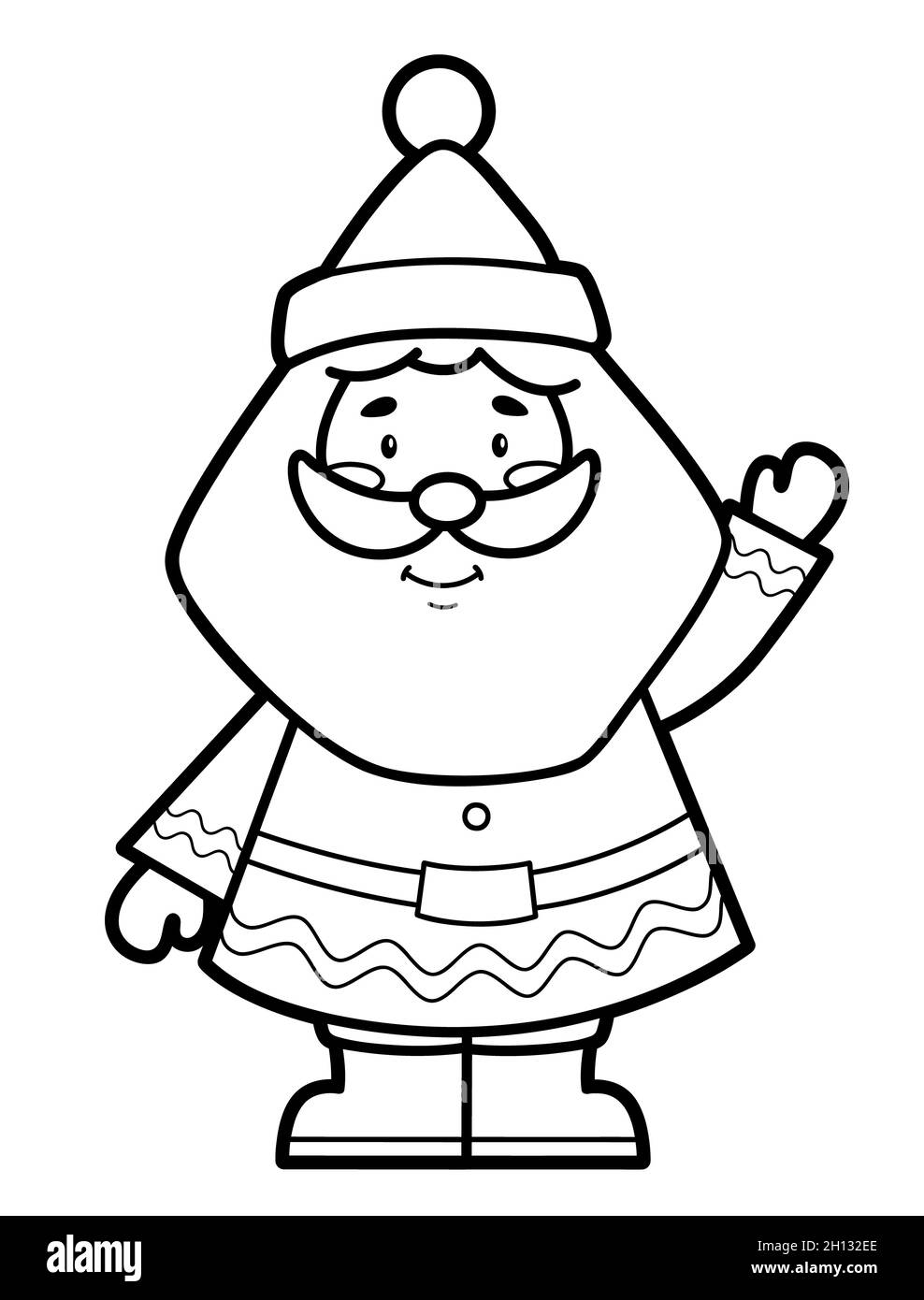 Christmas coloring book or page for kids santa claus black and white illustration stock photo