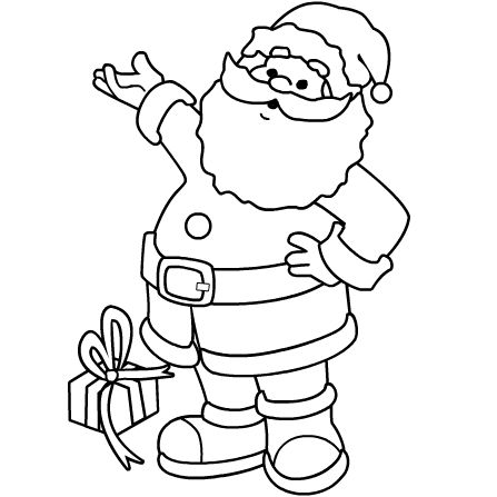 Santa claus clipart black and white