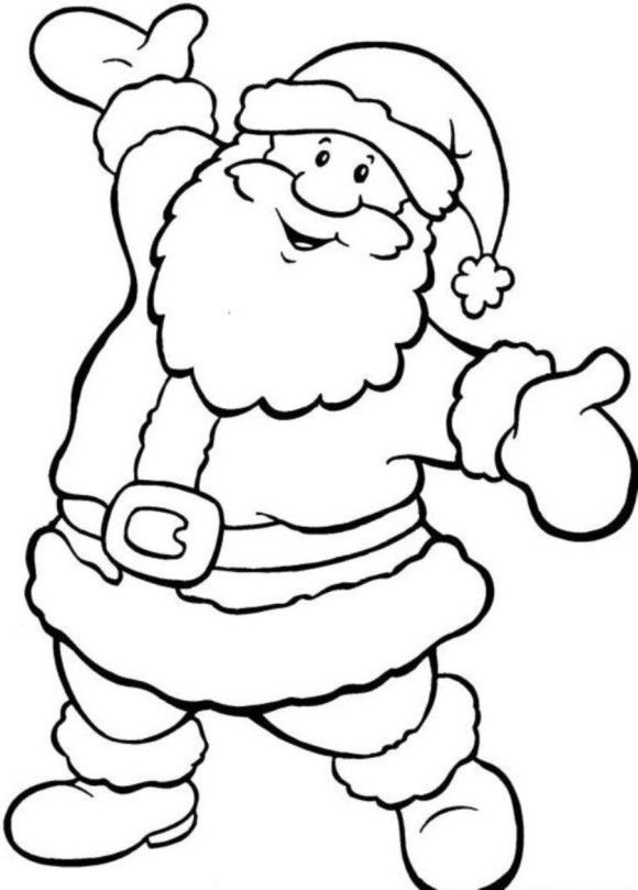 Happy santa free coloring pages for christmas