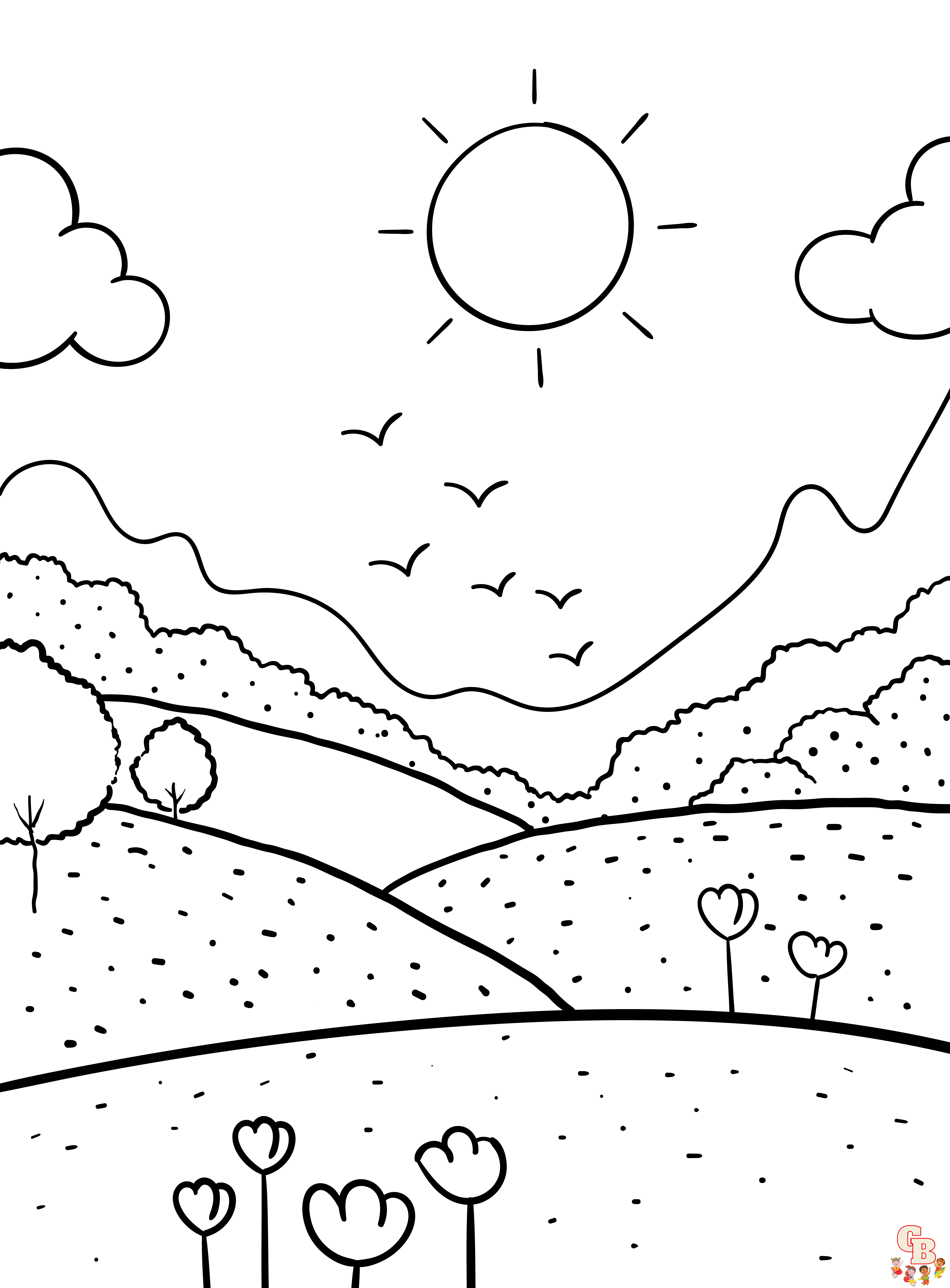 Scenic coloring pages printable free and easy