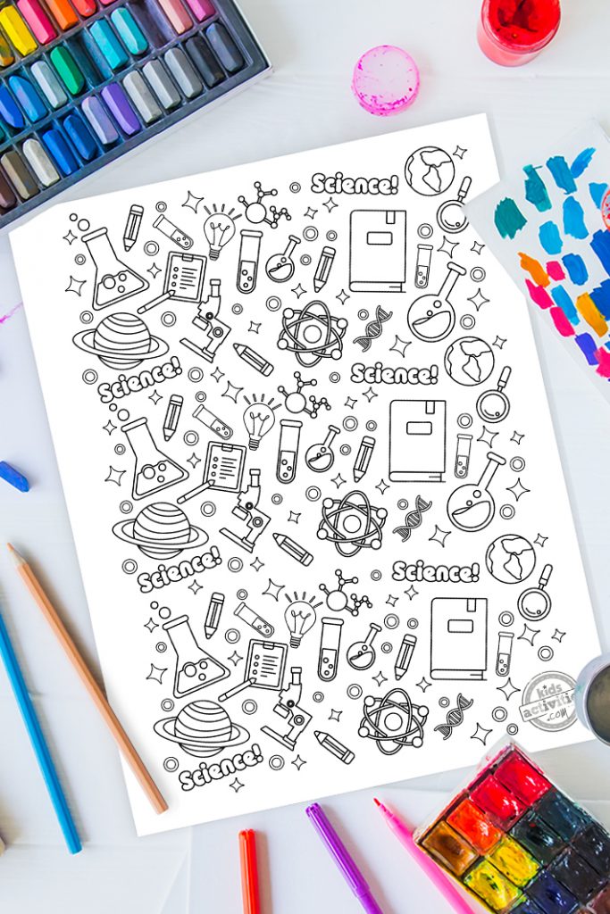 Explore science doodles with our science doodle coloring page kids activities blog