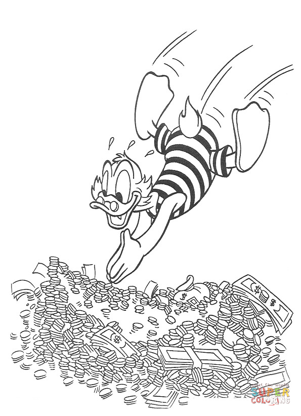 Scrooge mcduck coloring page free printable coloring pages