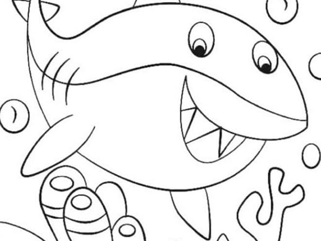 Free easy to print shark coloring pages