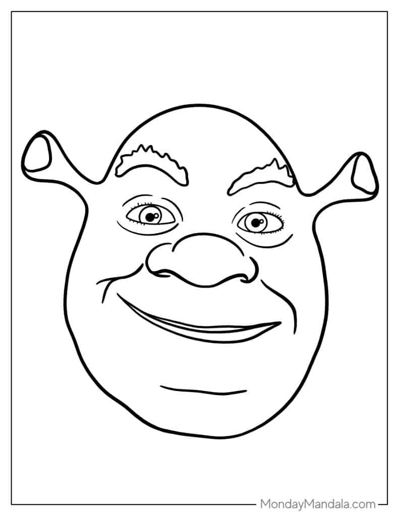 Shrek coloring pages free pdf printables