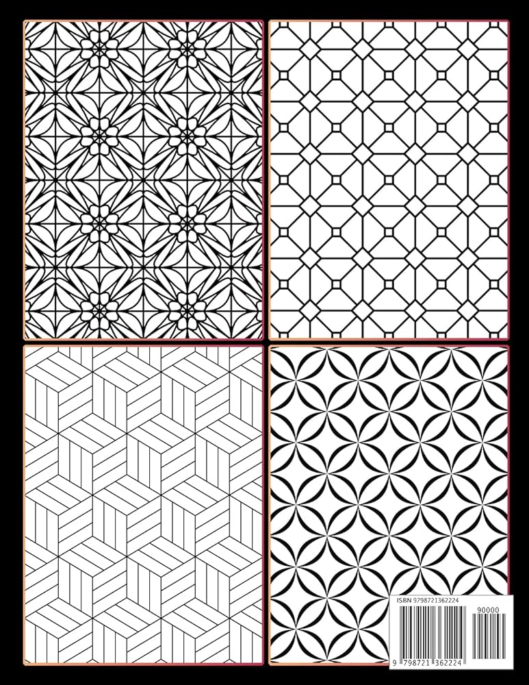 Easy geometric patterns adult loring book large and simple stress relieving shapes and designs to lor for adults relaxation creativerest books