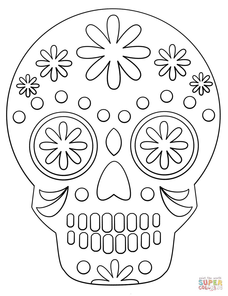 Skull Coloring Page  Easy Drawing Guides