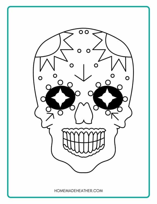 Free printable sugar skull coloring pages homemade heather