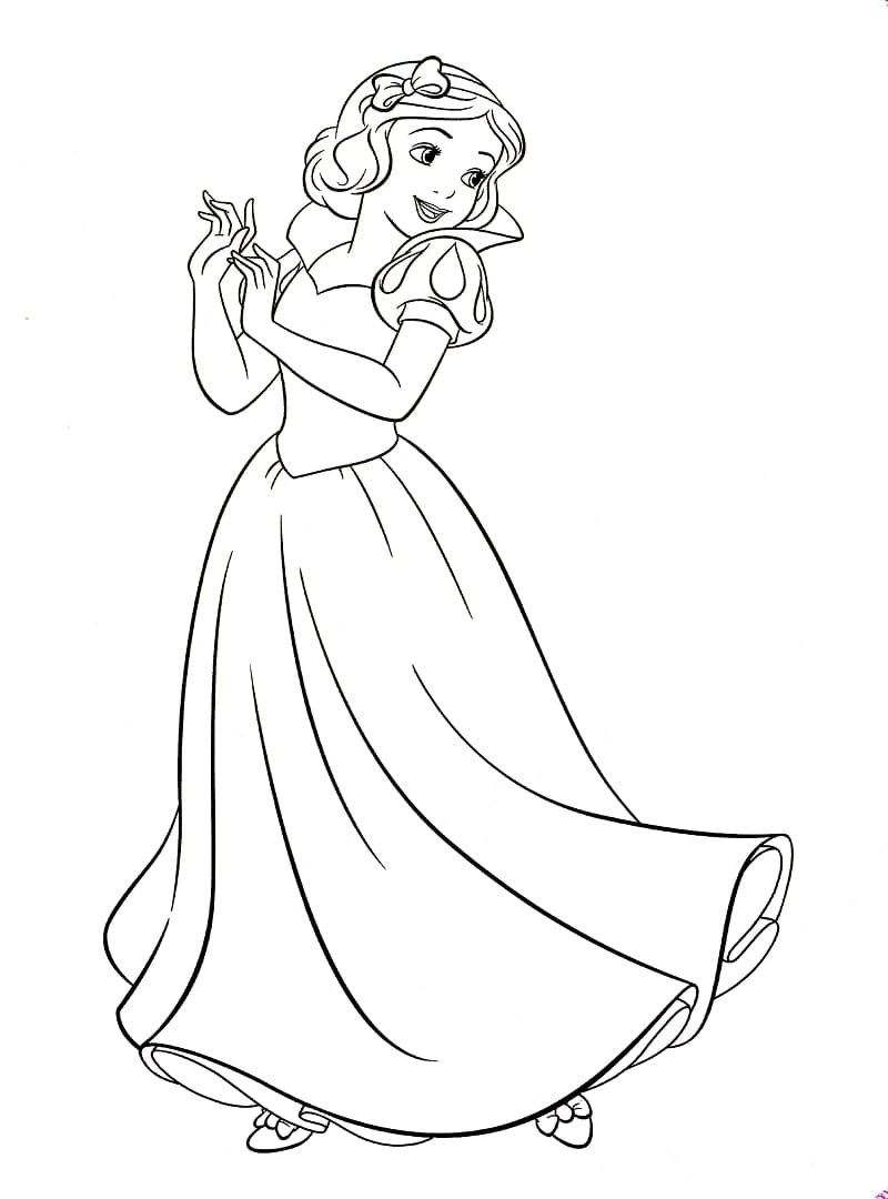 Happy snow white coloring page