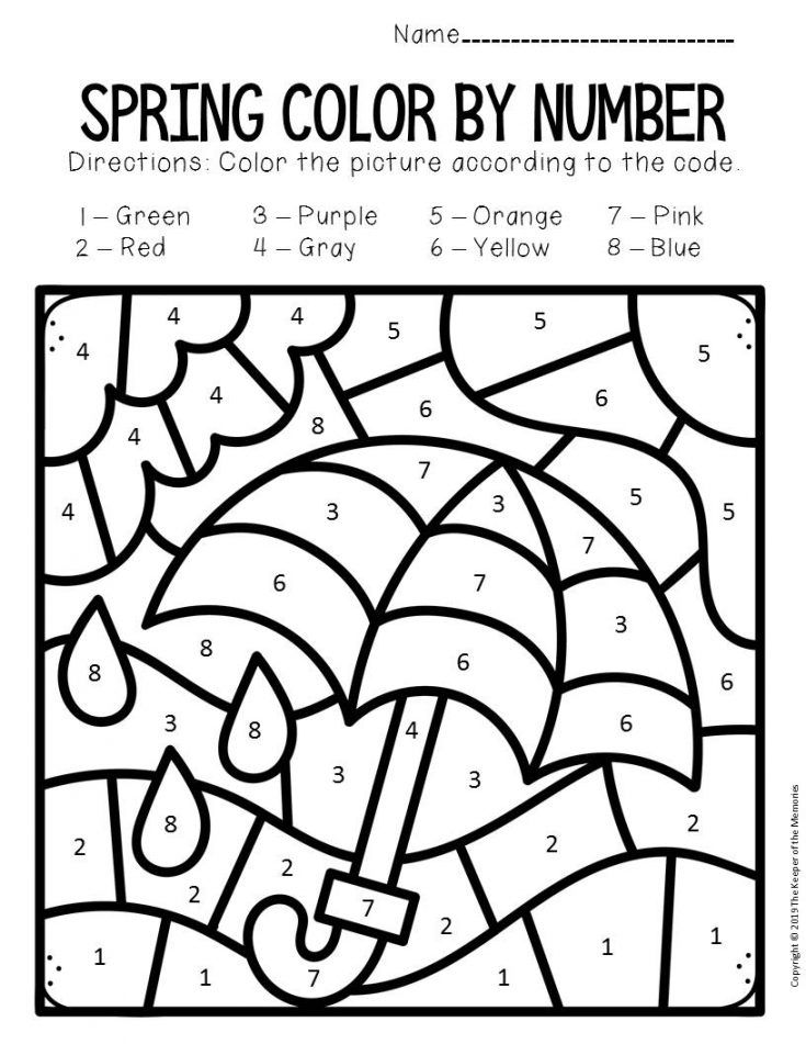 Color by number spring preschool worksheets spring worksheets preschool preschool worksheets spring preschool