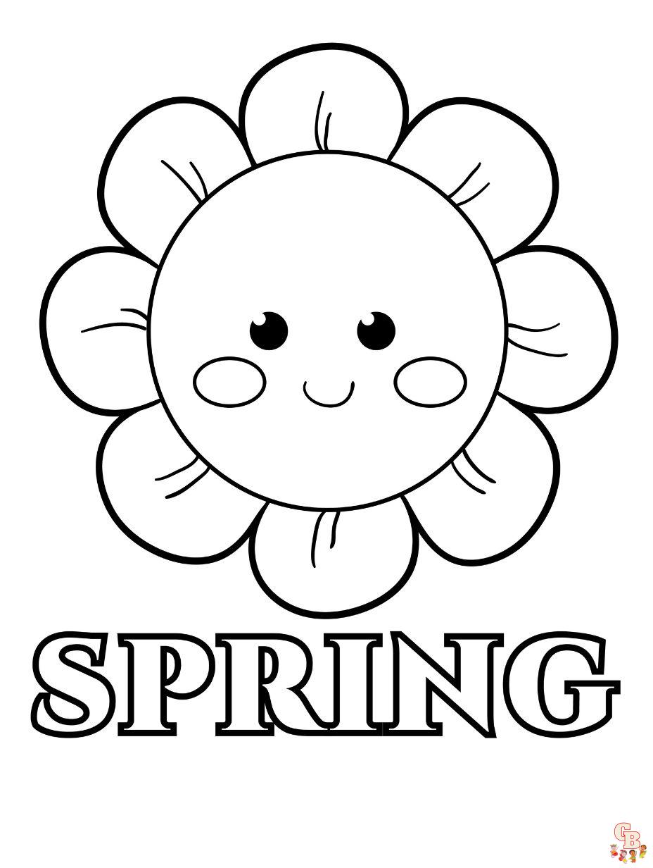 Free spring coloring pages for kids