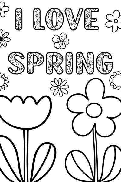 Free spring coloring pages