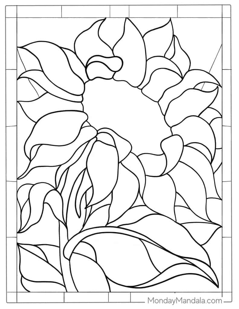 Stained glass coloring pages free pdf printables