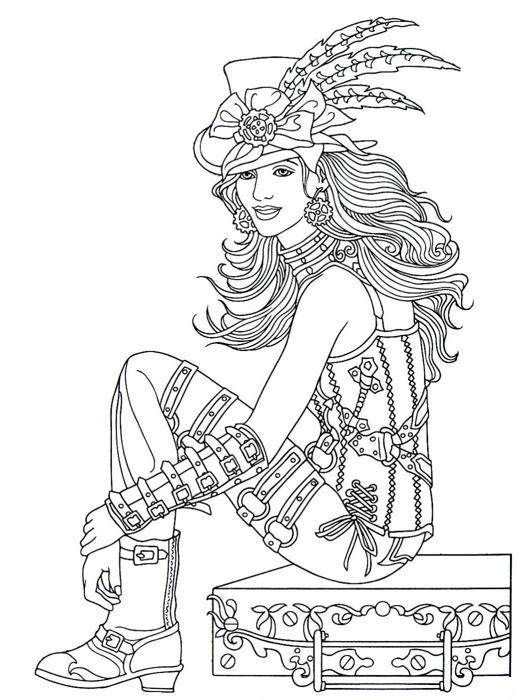 Steampunk printable coloring book page easy to medium sketch coloring page steampunk coloring enchanted forest coloring book steampunk printables