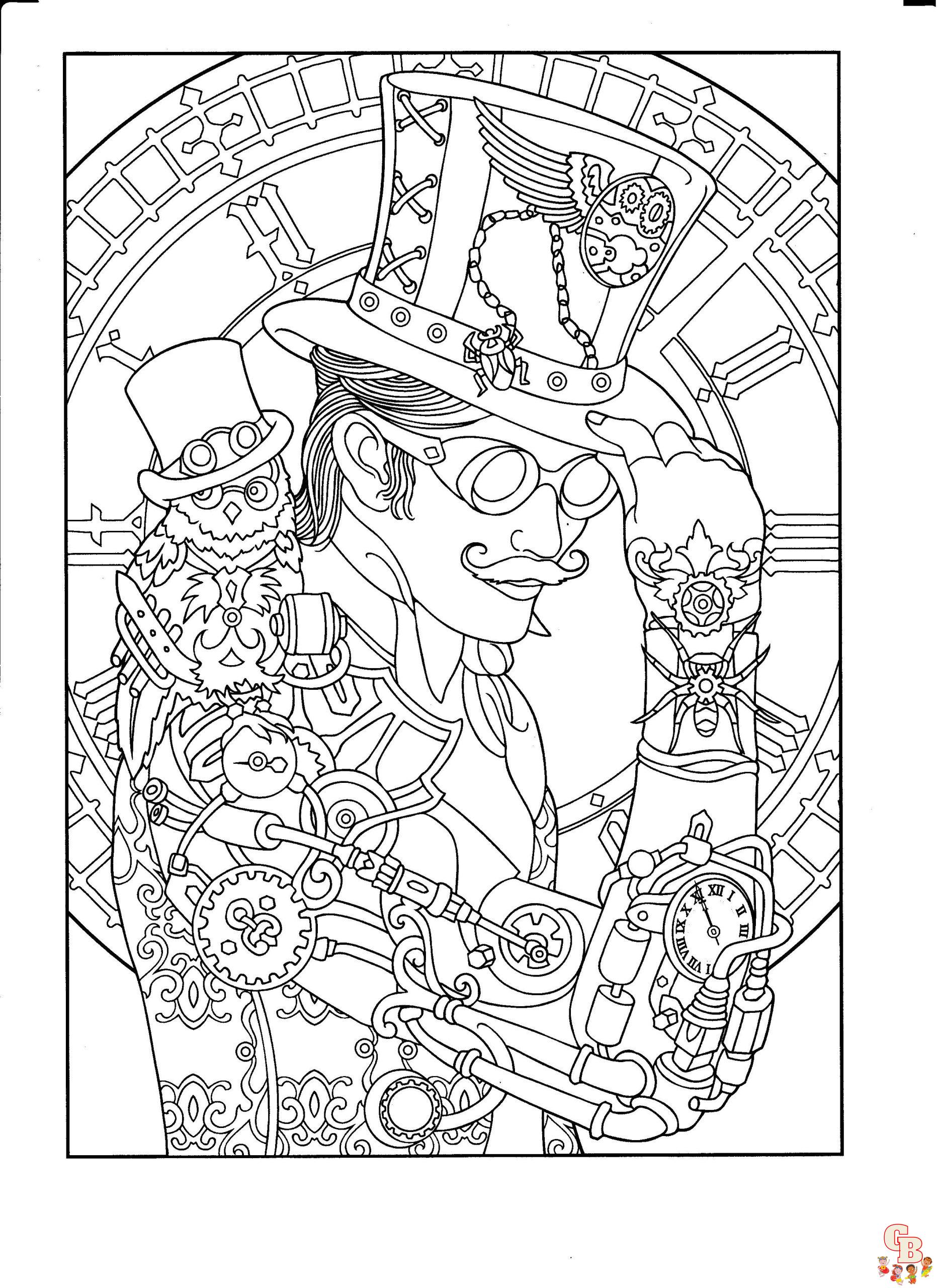 Discover the best steampunk coloring pages for free printable fun