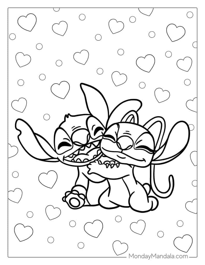 Lilo stitch coloring pages free pdf printables