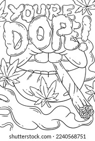 Stoner coloring pages adult stock illustration