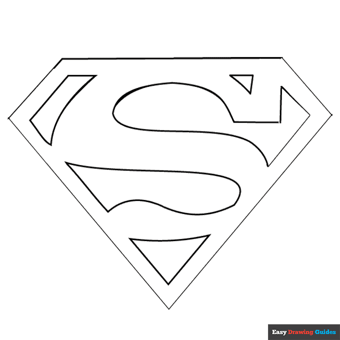 Superman logo coloring page easy drawing guides