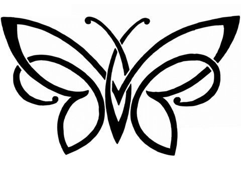 Butterfly tattoo coloring page free printable coloring pages