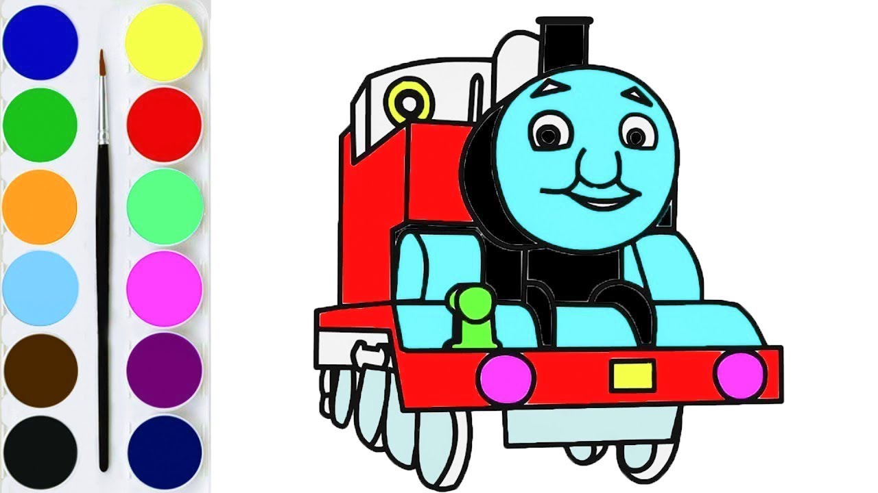 How to draw train thomas friends coloring pages drawing for kids learn to colors