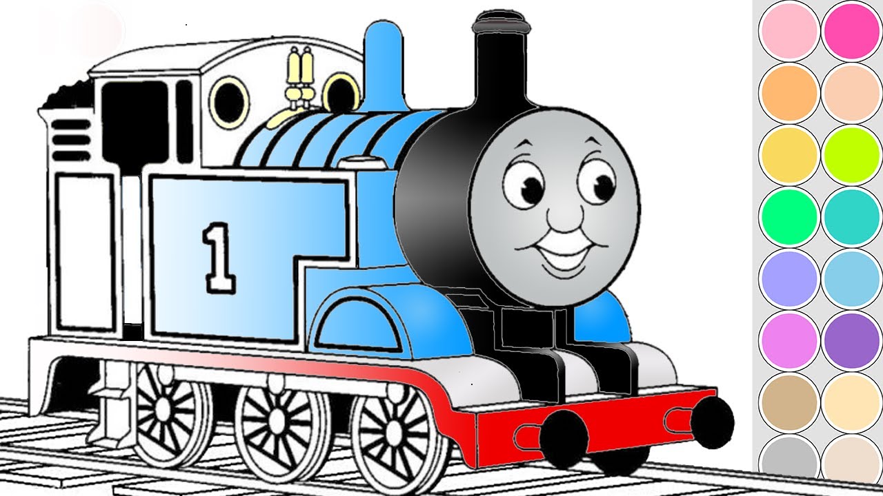 Coloring thomas train for kids drawing animation thomas and friends colouring book pages