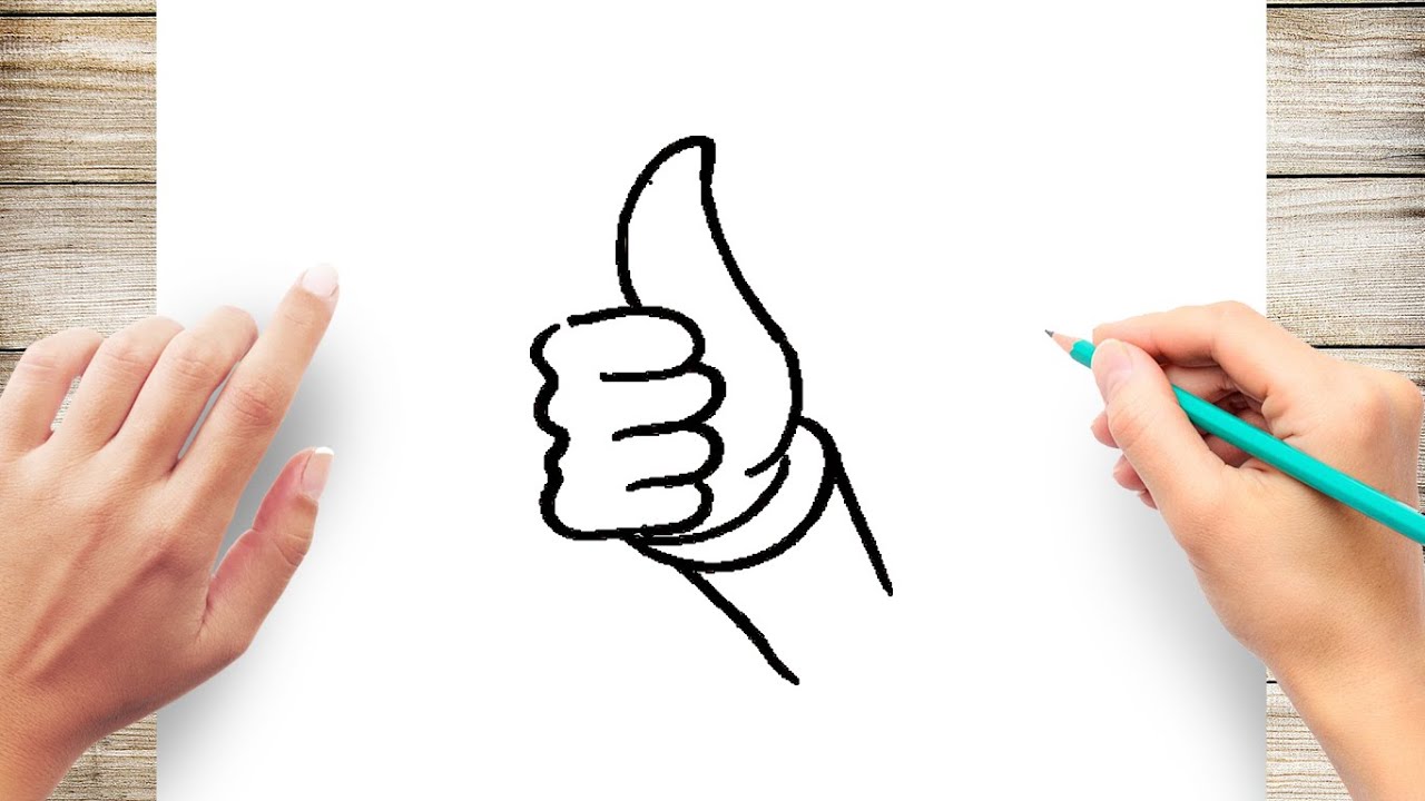 How to draw thumbs up easy