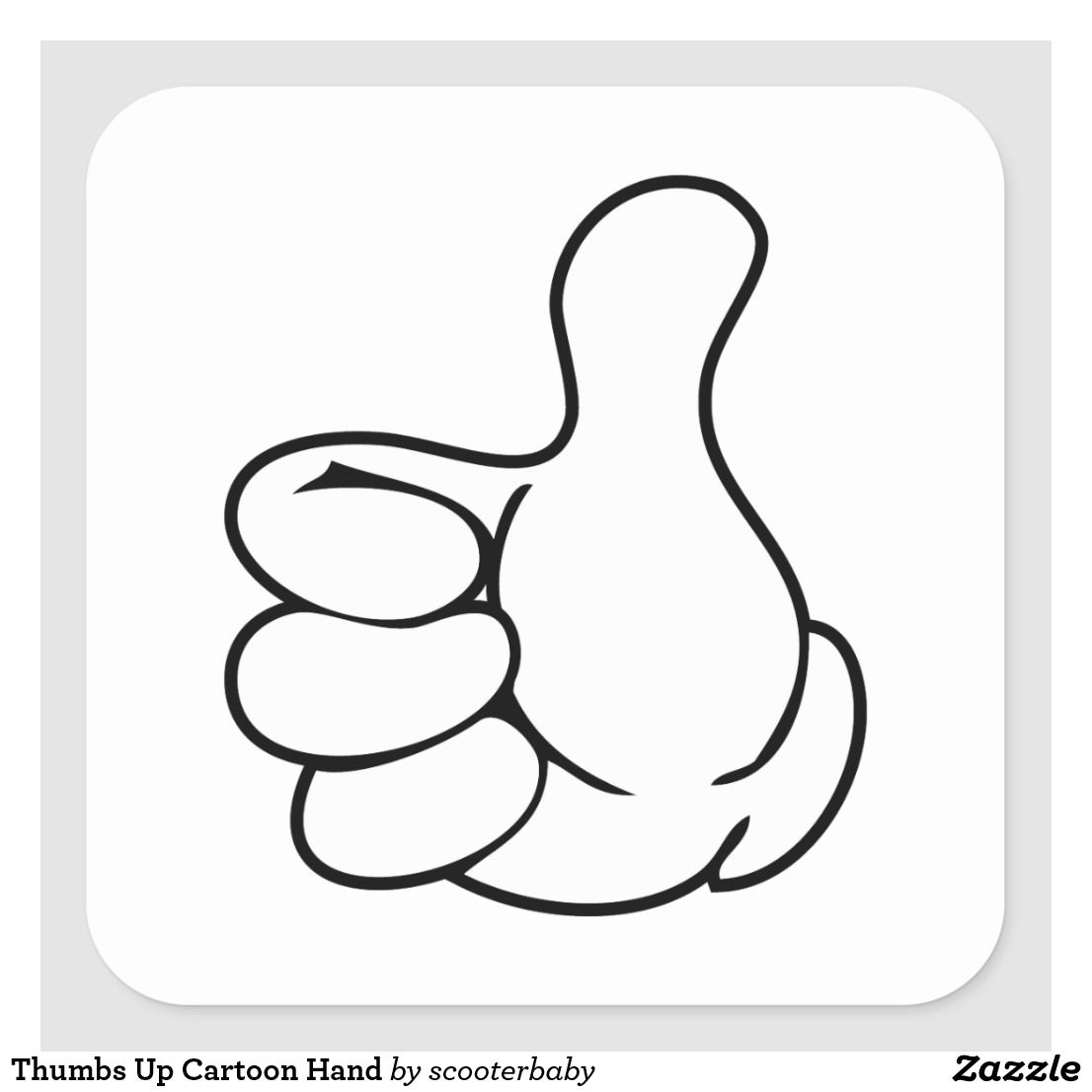 Thumbs up cartoon hand square sticker cute easy drawings simple doodles drawings for boyfriend