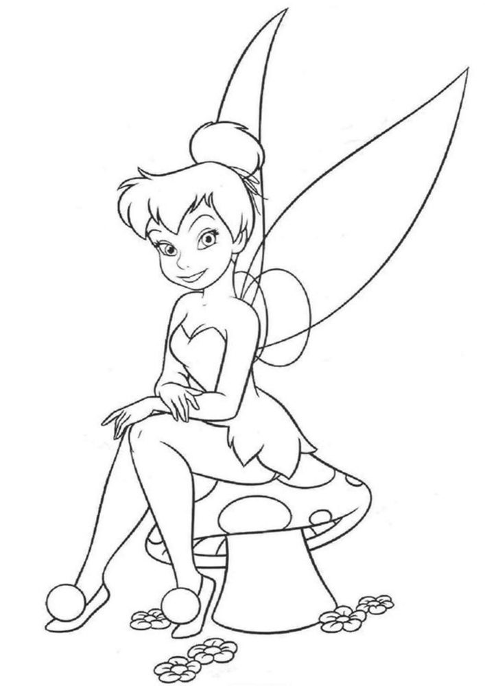 Free easy to print tinkerbell coloring pages