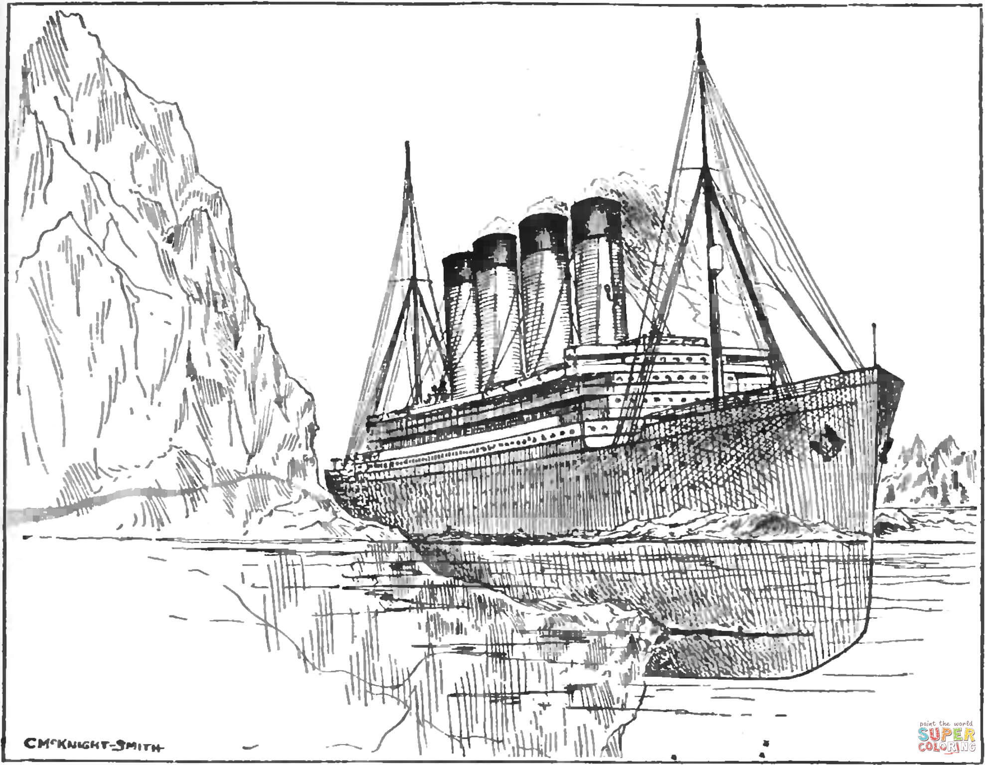 An unsinkable titanic coloring page free printable coloring pages