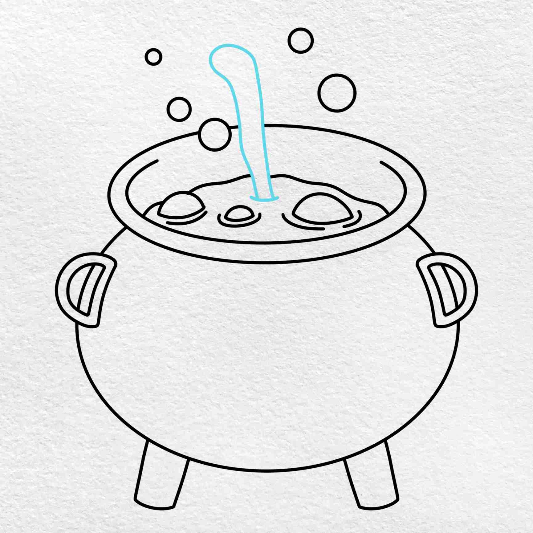 Halloween cauldron drawing