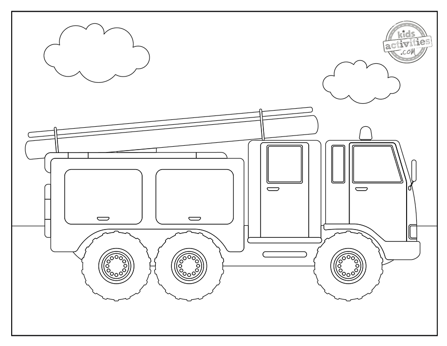 Free printable fire truck coloring pages kids activities blog