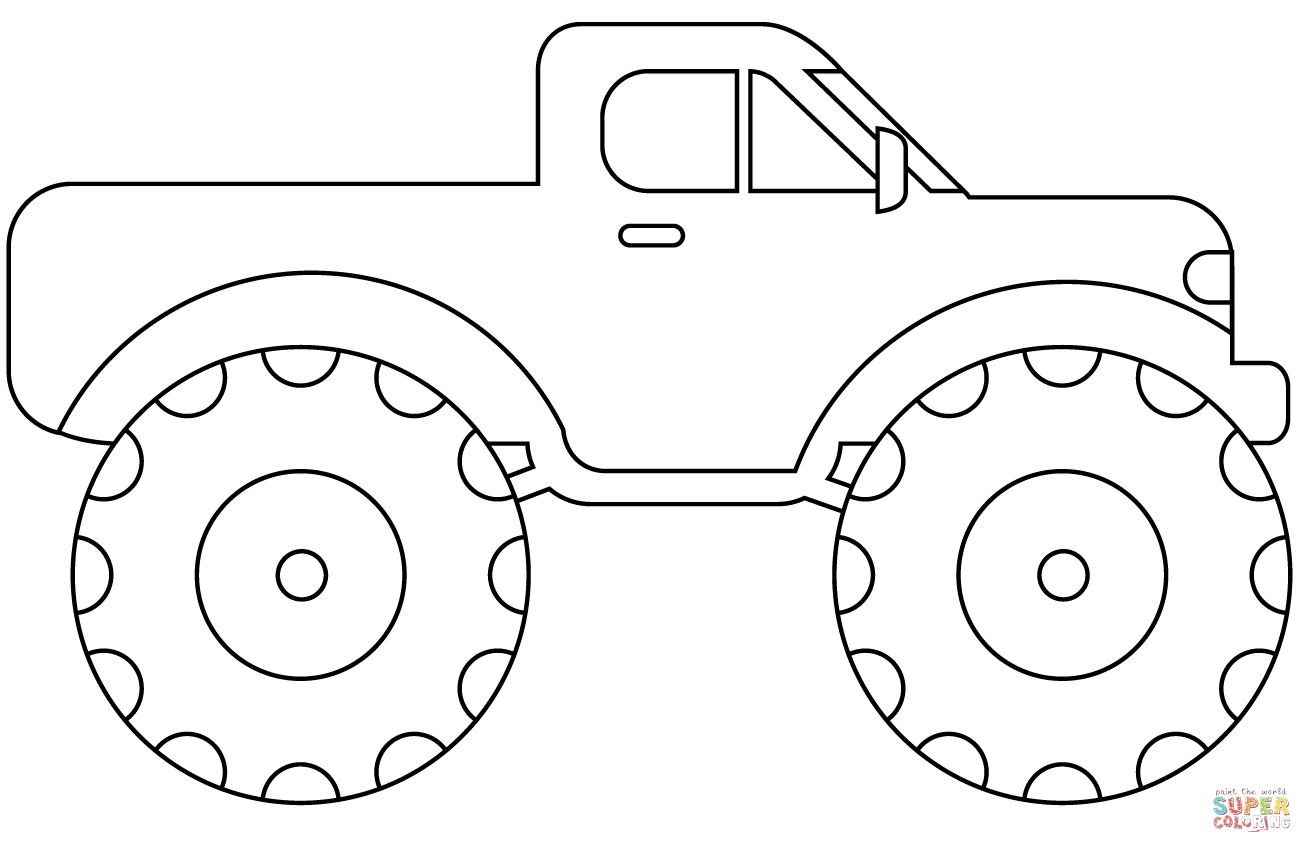 Monster truck coloring page free printable coloring pages