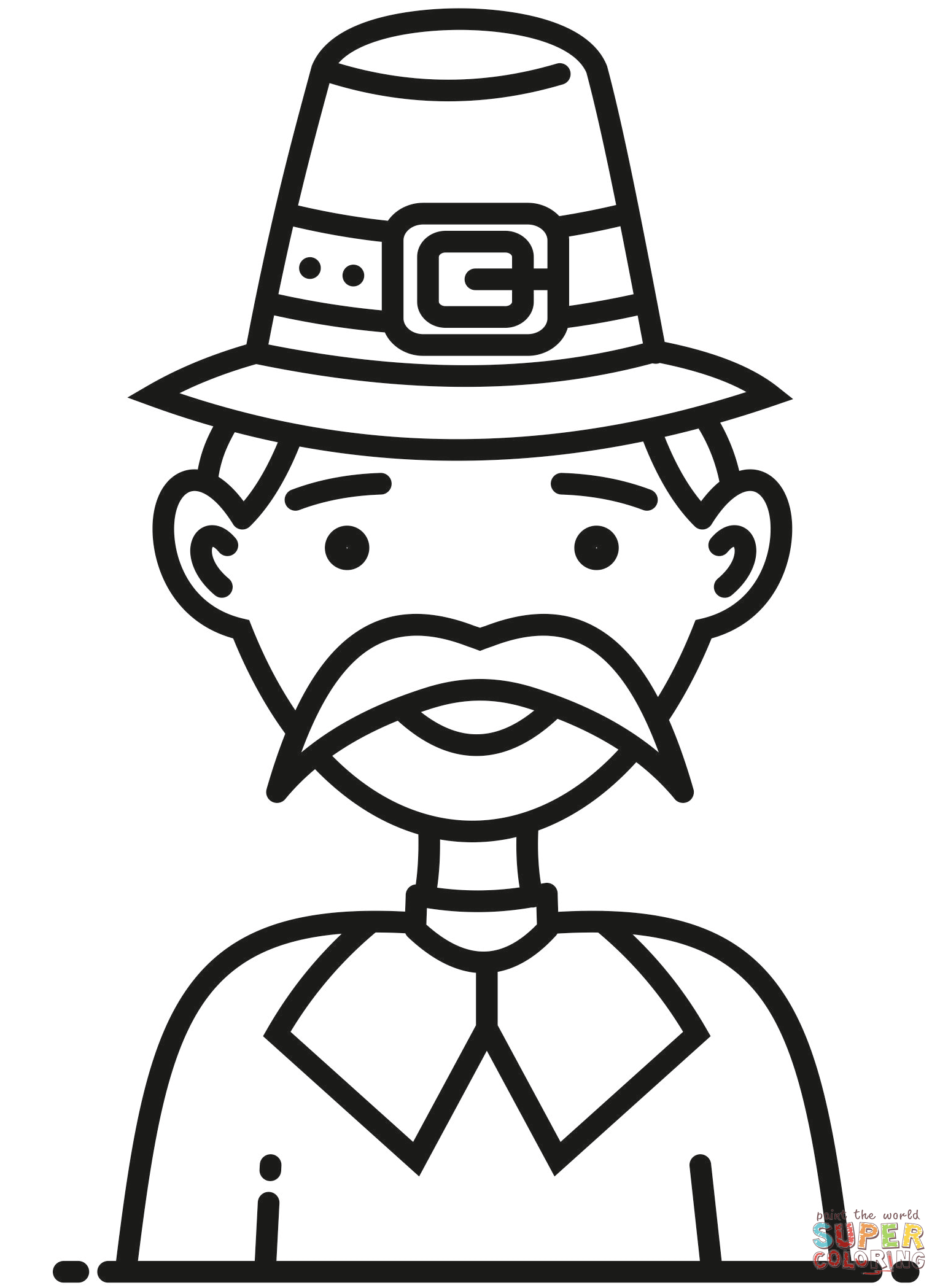 Pilgrim coloring page free printable coloring pages