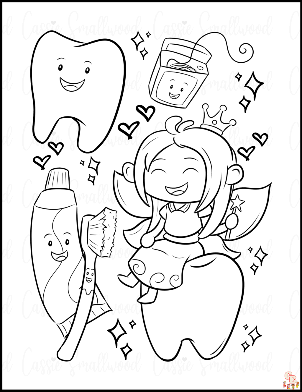 Tooth fairy coloring pages