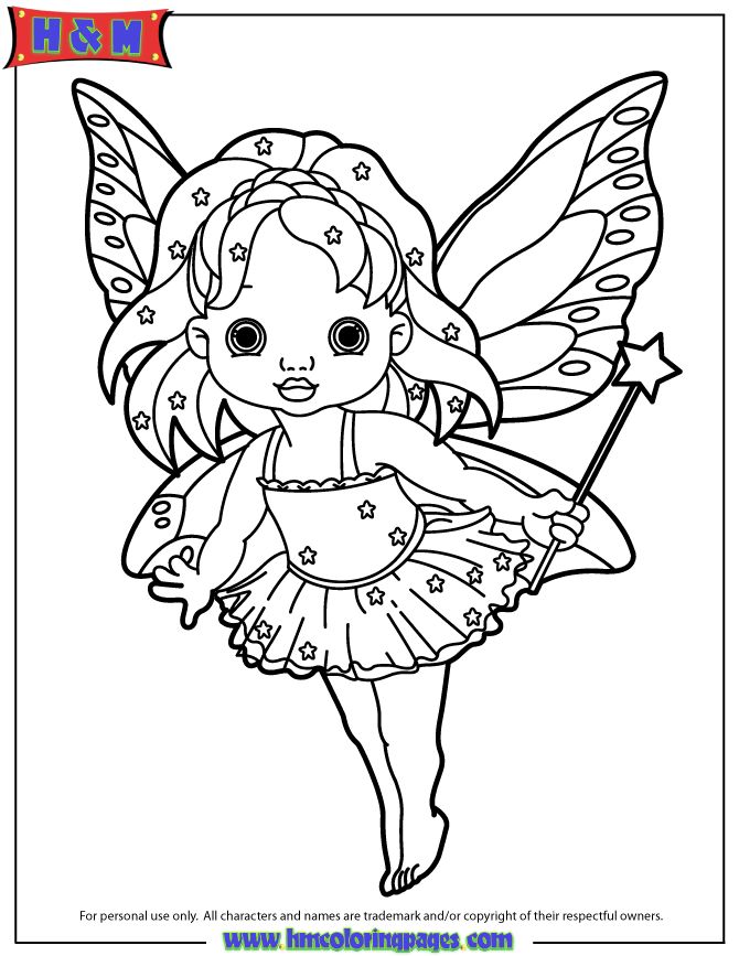 Tooth fairy girl holding star wand coloring page coloring pages fairy coloring free coloring pages