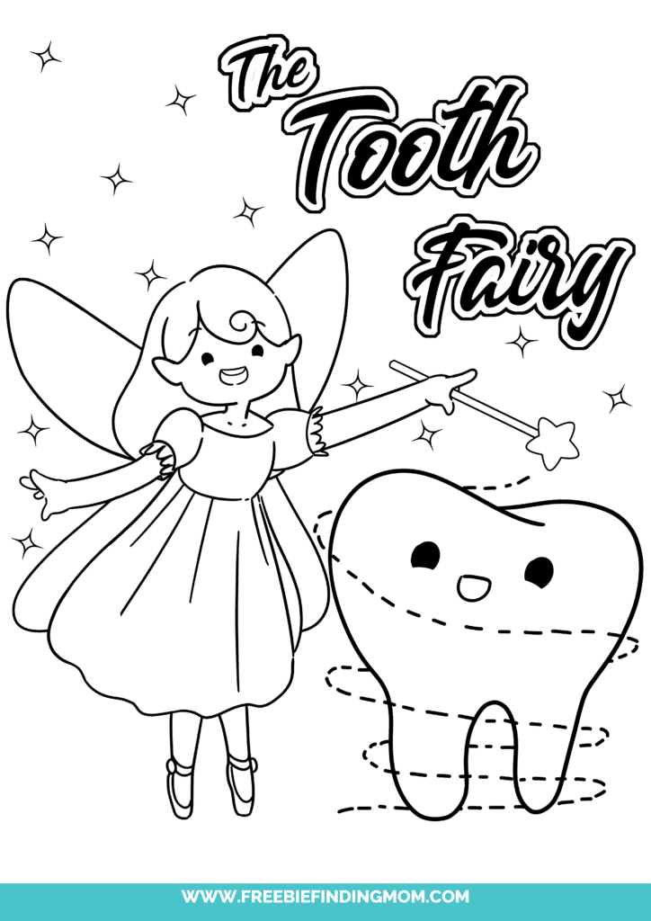 Free printable tooth fairy coloring pages