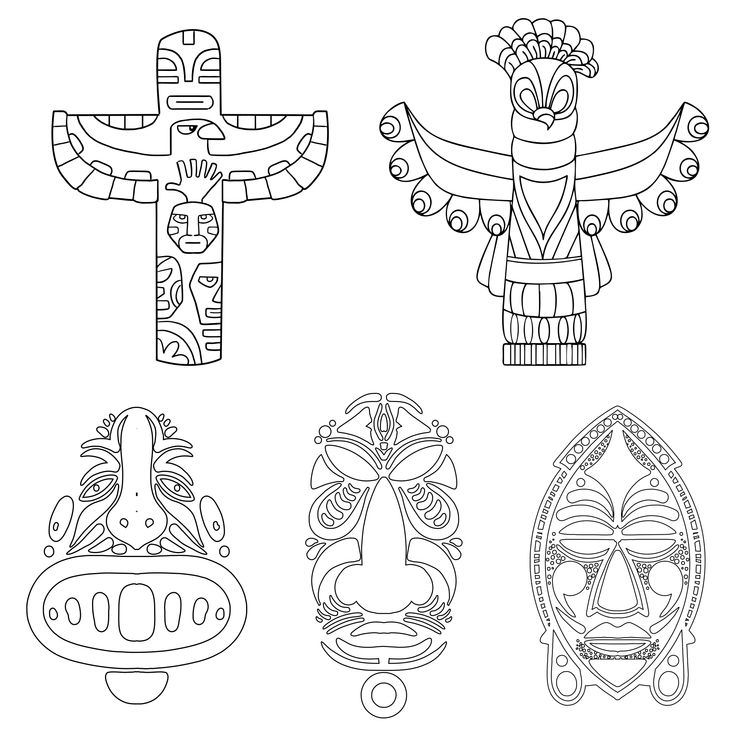 Totem pole animal coloring pages totem pole art totem pole totem pole craft