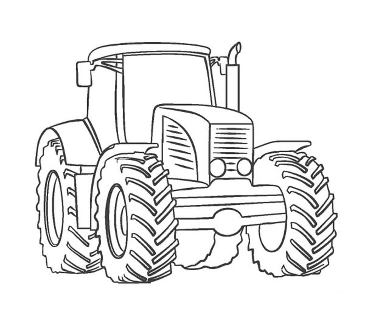 Drawing tractor coloring page